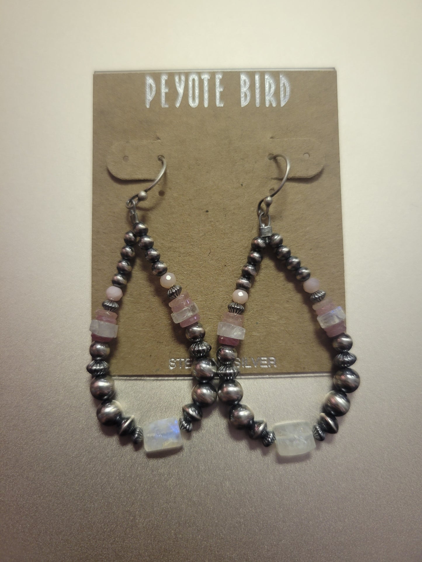 Cairn Matte Silver Hoop Earrings w/ Stones