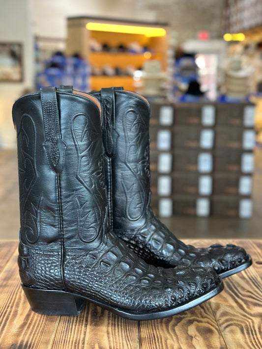 Black Jack Hornback Alligator Black Cowboy Boots