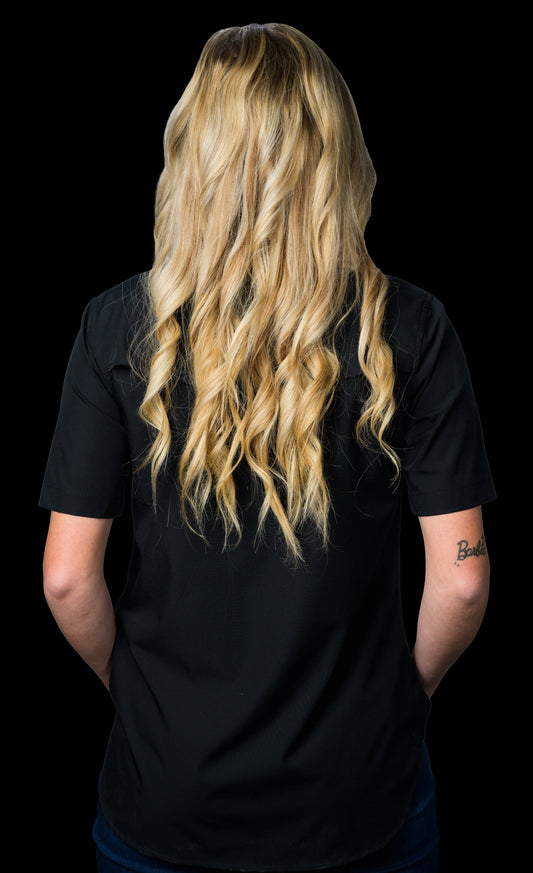 FERRELL BRAND CORE - Women's Black Short Sleeve Snap Shirt