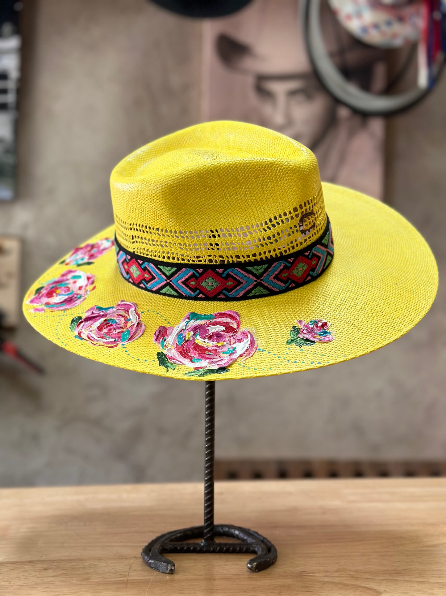 Custom Painted Charlie 1 Horse Straw Hat