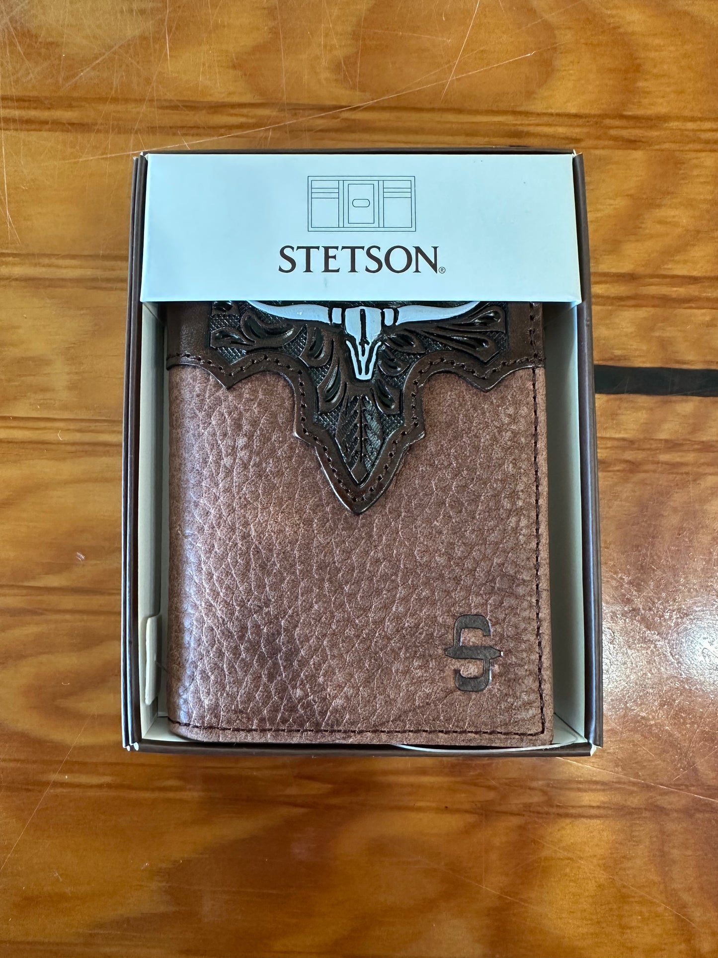 Stetson Steer Head Tri-Fold Wallet