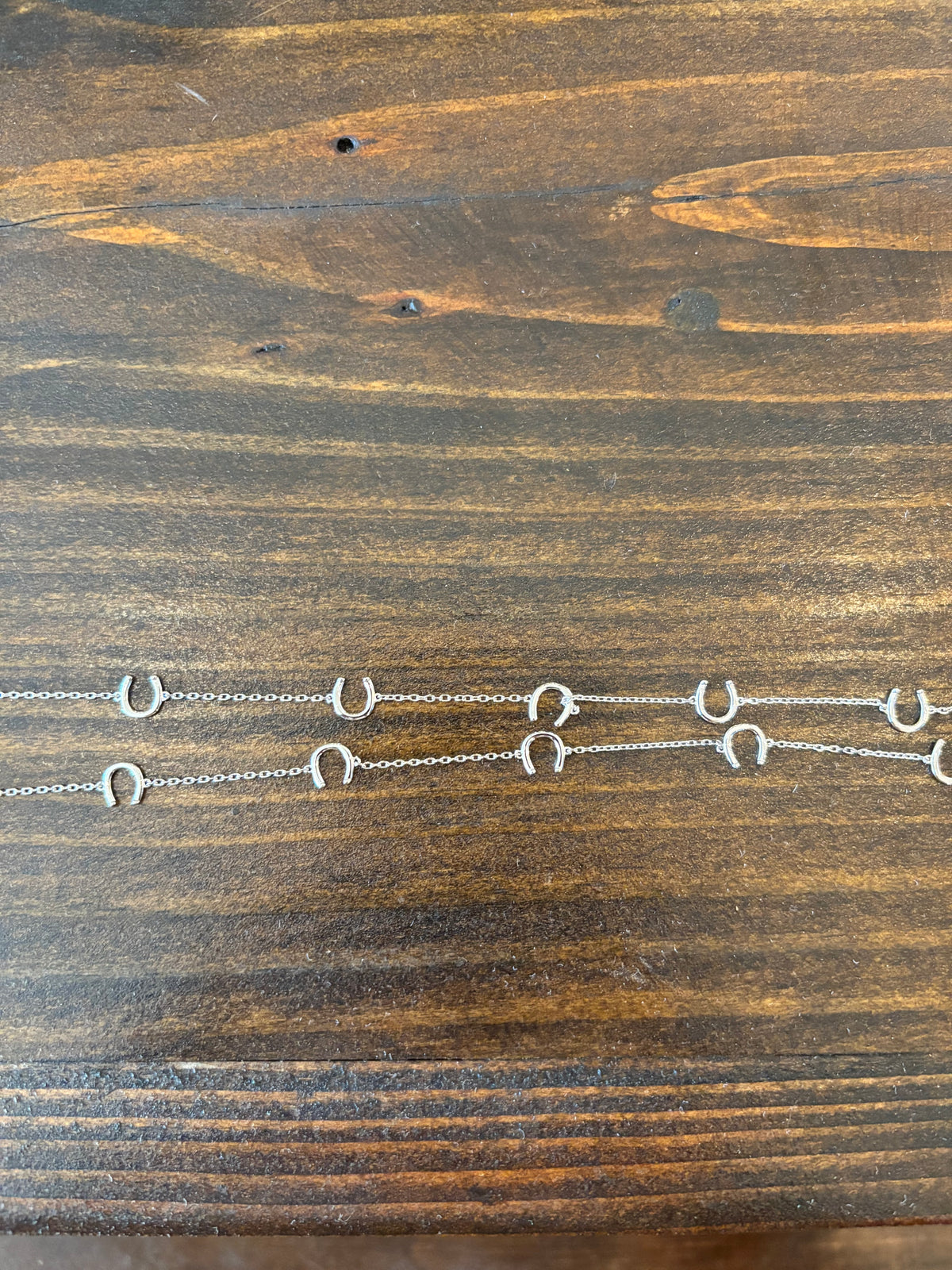 Silver Rhodium Plated Horseshoe Chain Hat Band