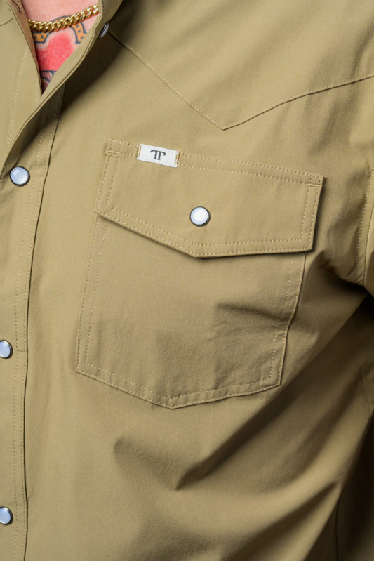 Ferrell CORE - Men's Khaki Long Sleeve Snap Shirt