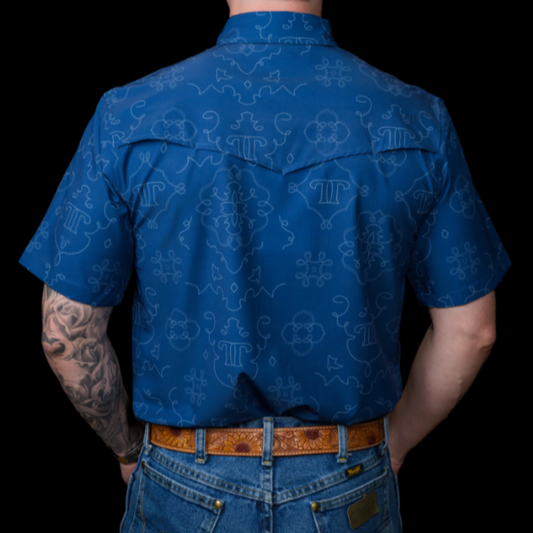 Ferrell Brand - The Carson in Blue Short Sleeve Snap