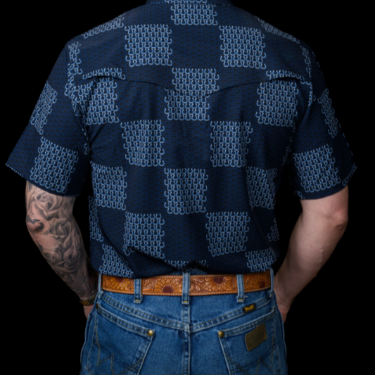 Ferrell Brand - The Dallas in Blue Short Sleeve Snap