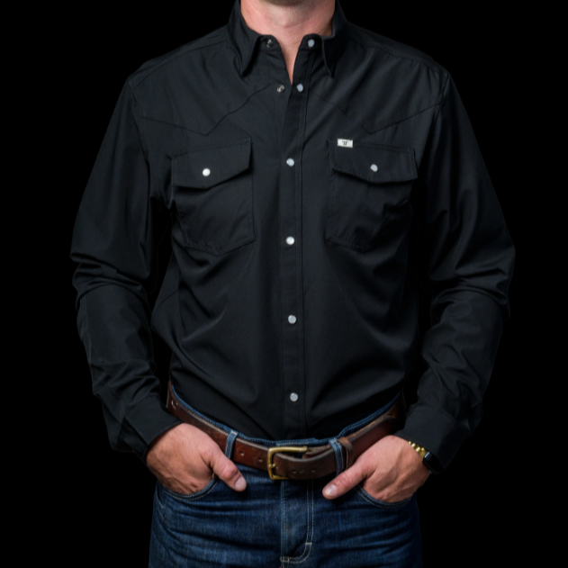 Ferrell CORE - Men's Black Long Sleeve Snap Shirt