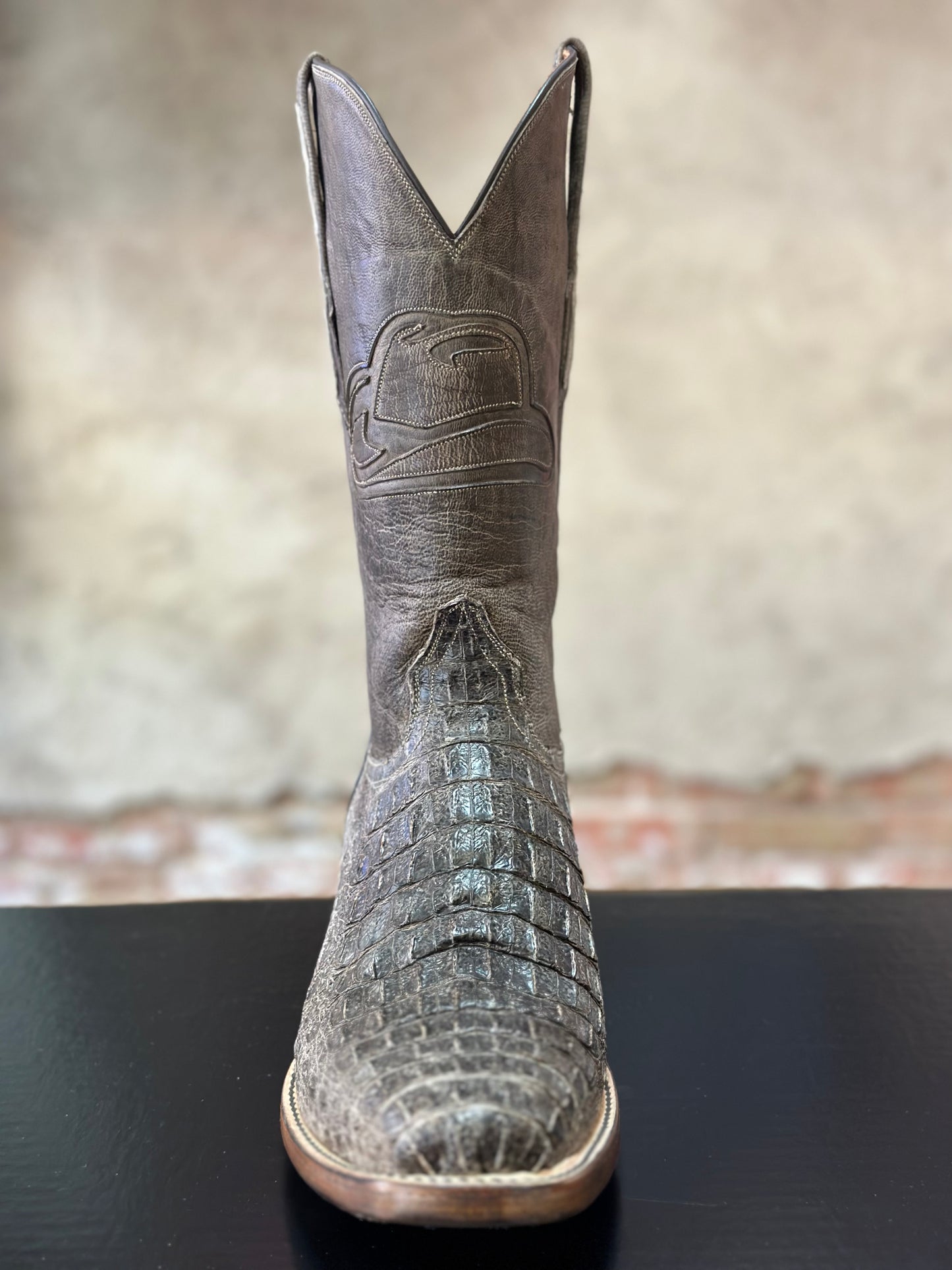 Black Jack Natural Caiman Hornback Boots (BODY-CUT)
