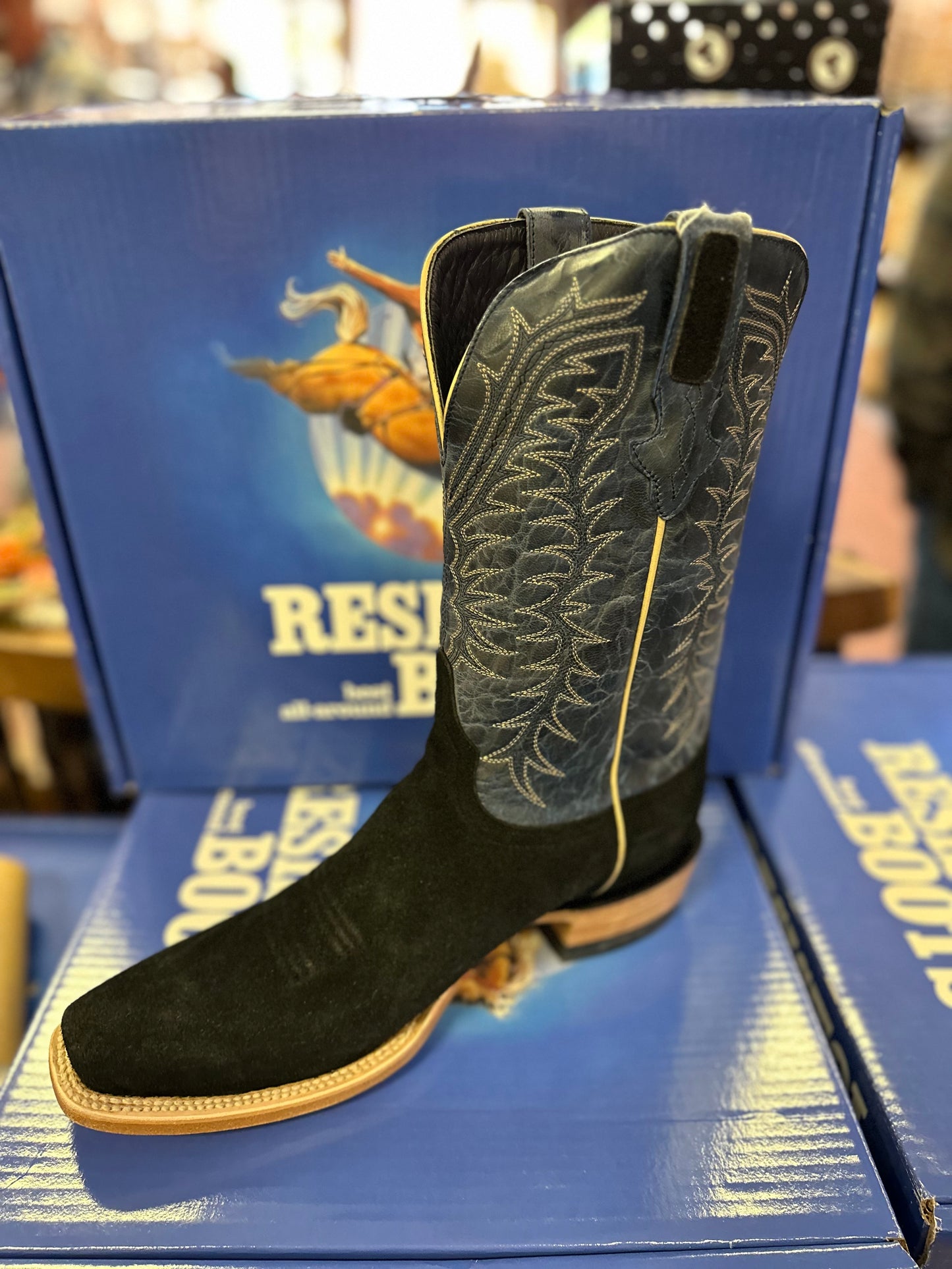 Resistol Boots - Rough Out - Cutter Toe - Black