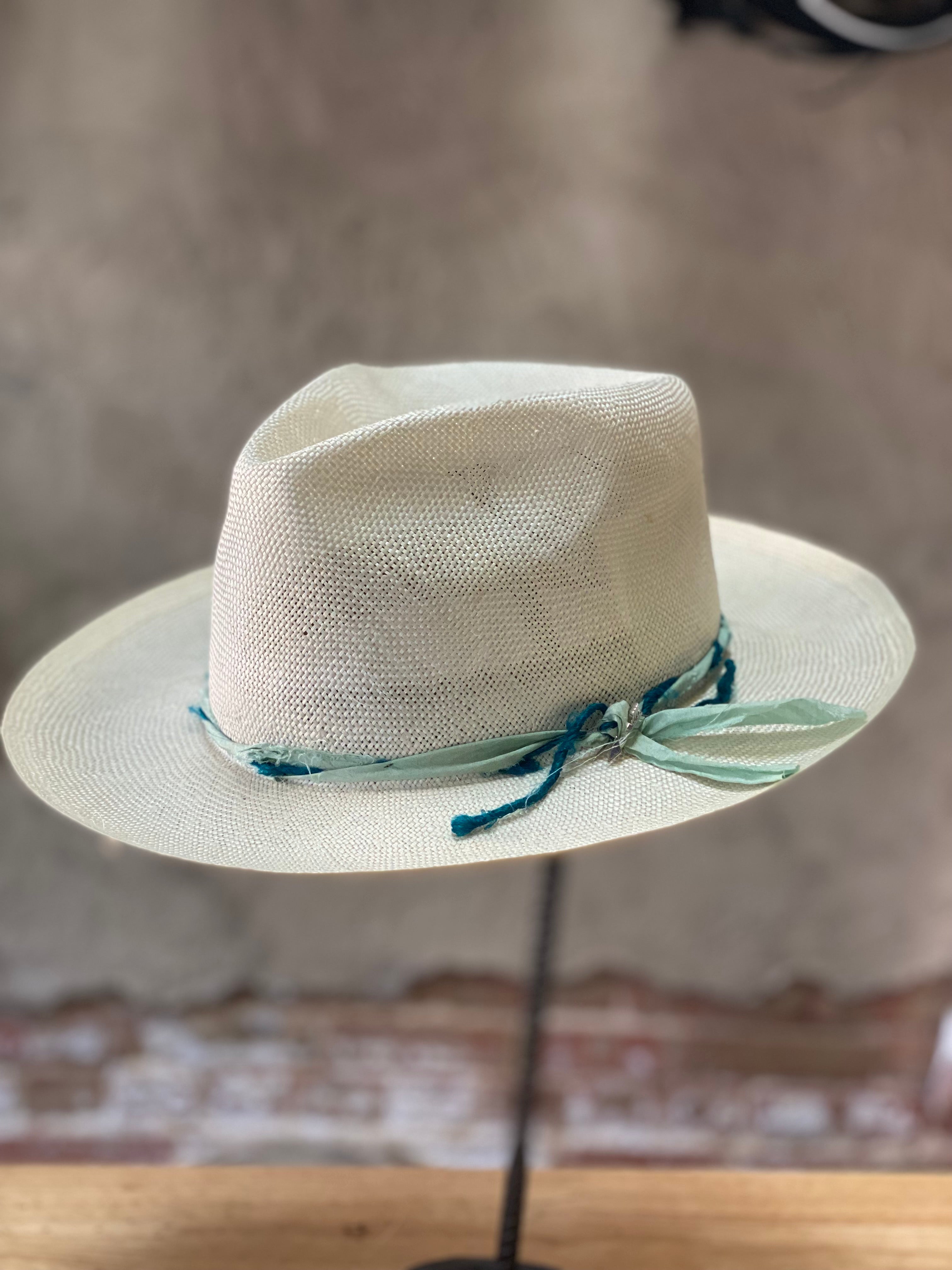 Stetson Blue Lagoon Straw Fedora Hat – McKinney Hat Company display picture 2