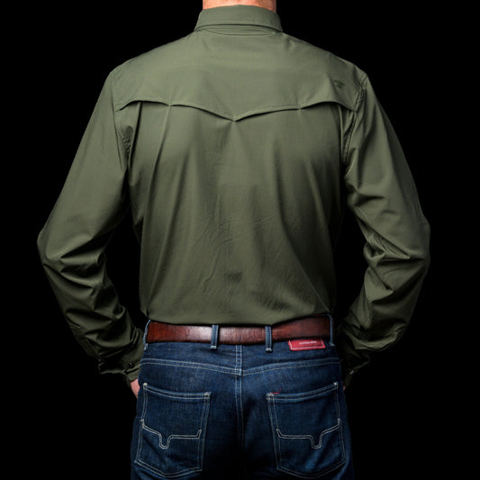 Ferrell CORE - Men's Olive Green Long Sleeve Snap Shirt