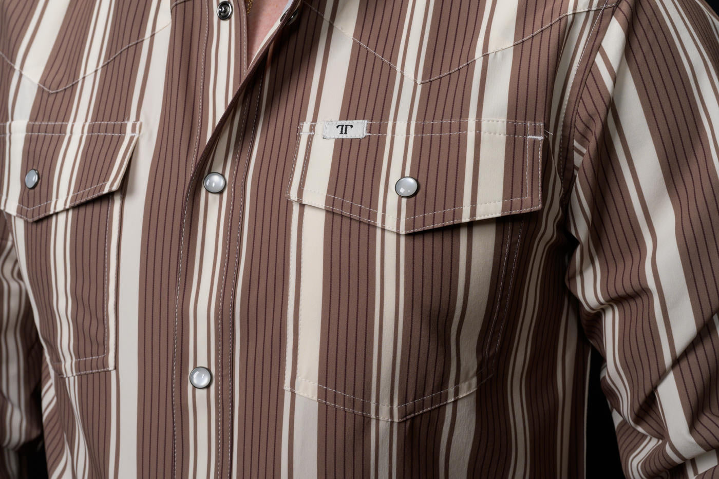 Ferrell Brand The Atlas in Brown - Long Sleeve Snap Shirt