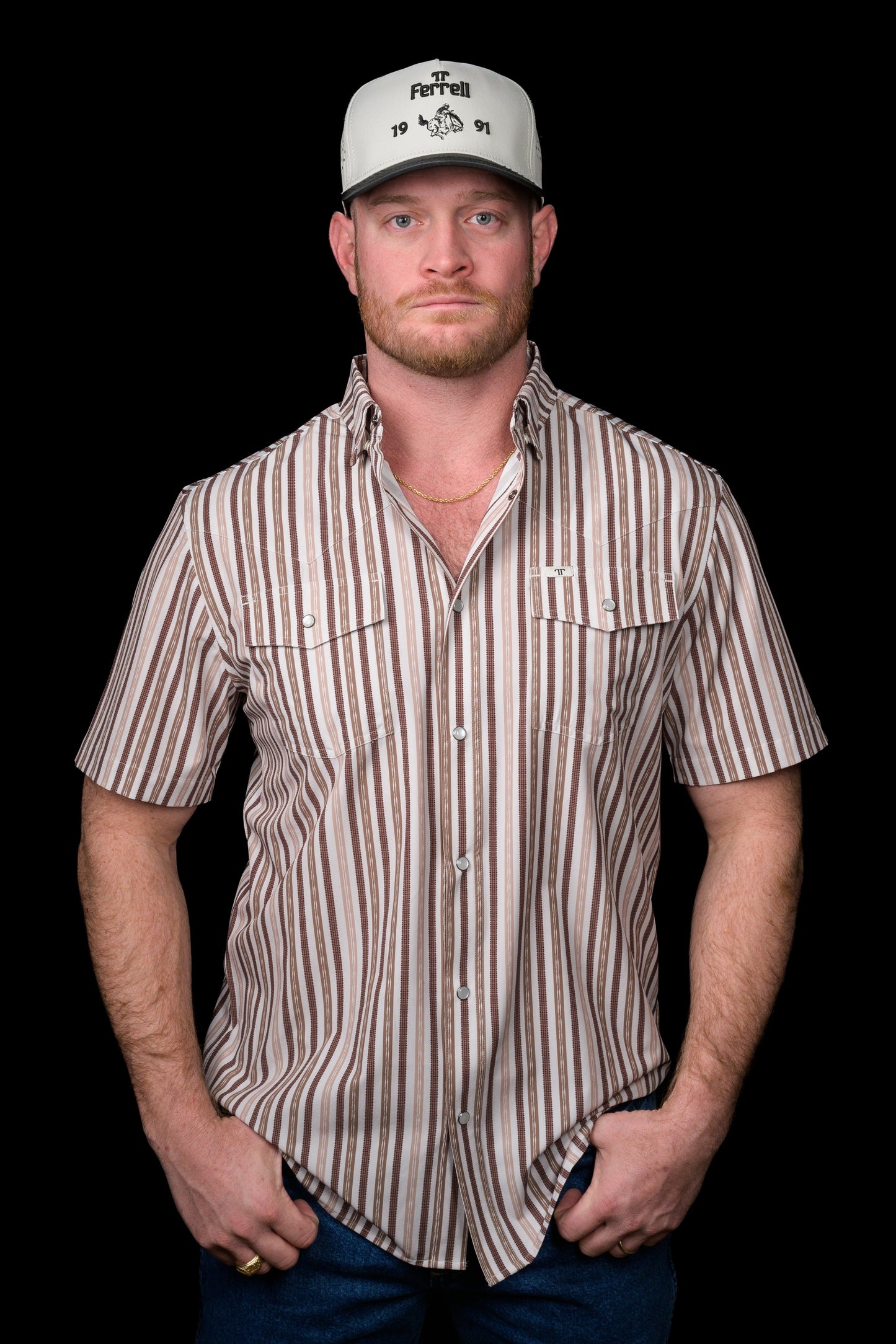 Ferrell Brand The Wyatt - Brown Short Sleeve Snap