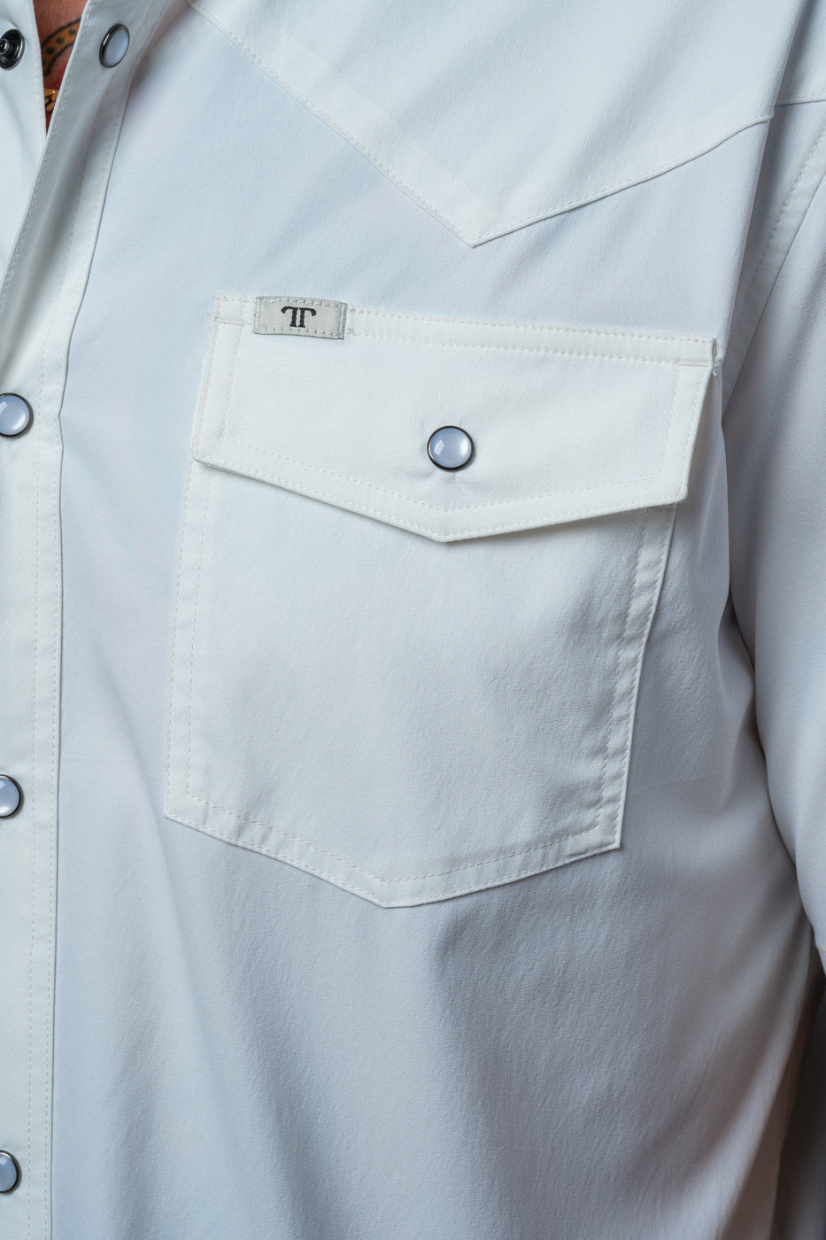 Ferrell Core - White Short Sleeve Snap Shirt