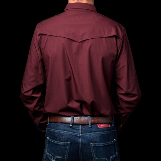 Ferrell CORE - Men's Maroon Long Sleeve Snap Shirt