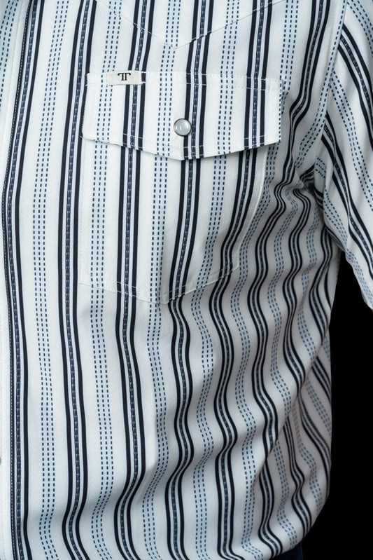 Ferrell Brand - The Jake in White - Short Sleeve Pearl Snap Shirt