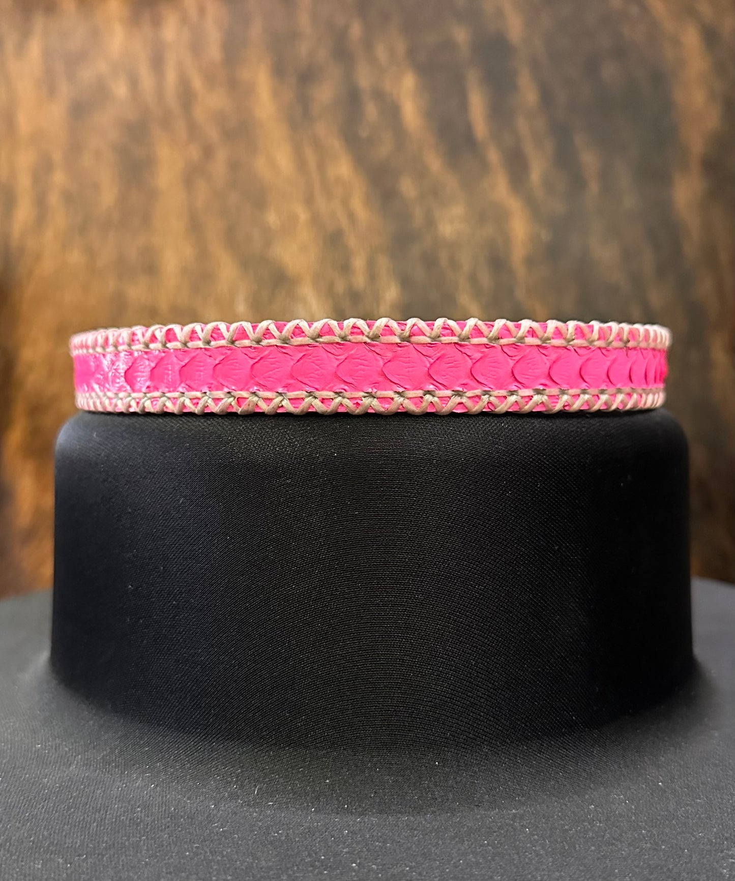 Hallett Peak Python Center Cut Hatband - Pink