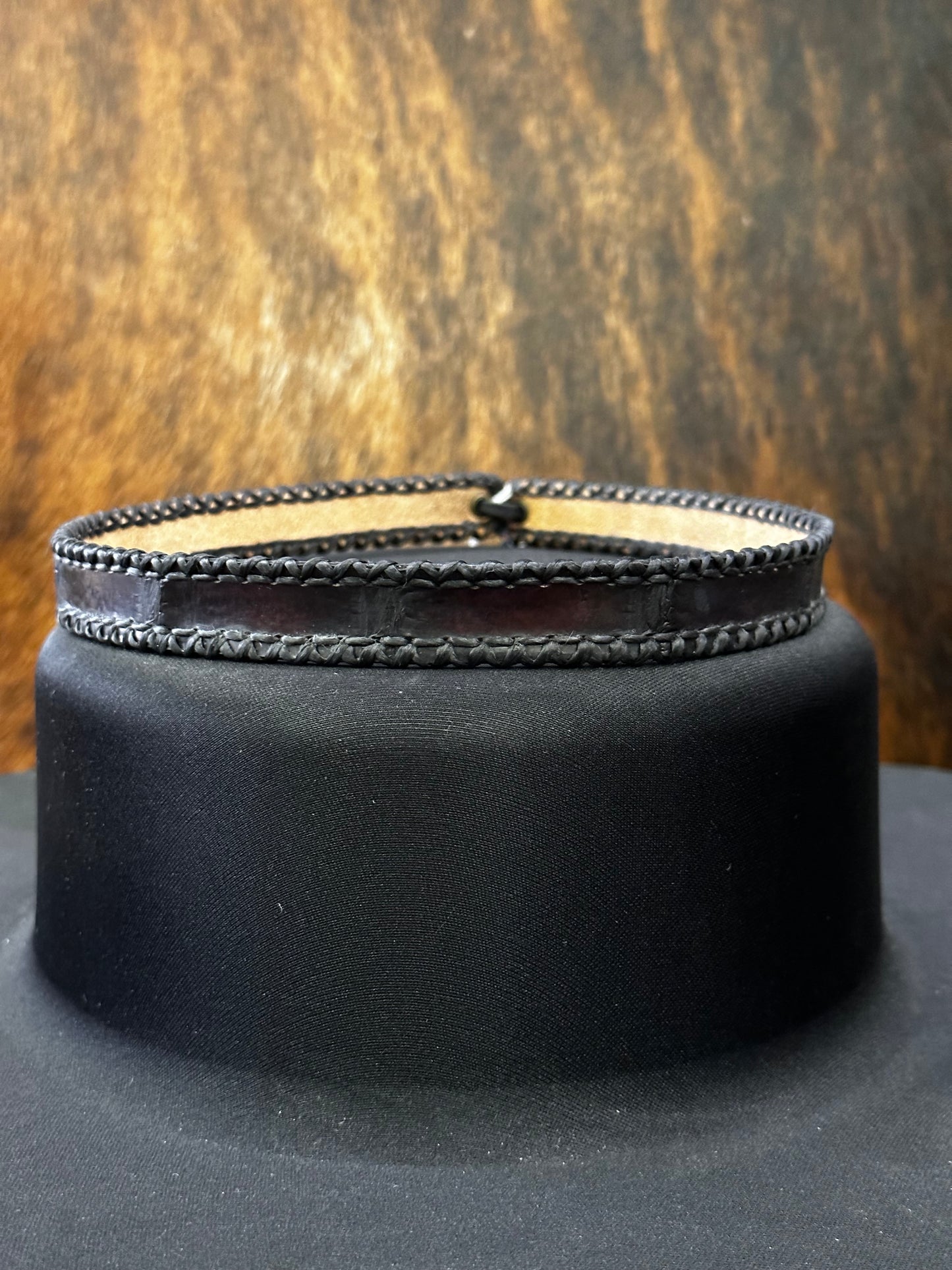 Hallett Peak American Alligator Hatband - Black Cherry