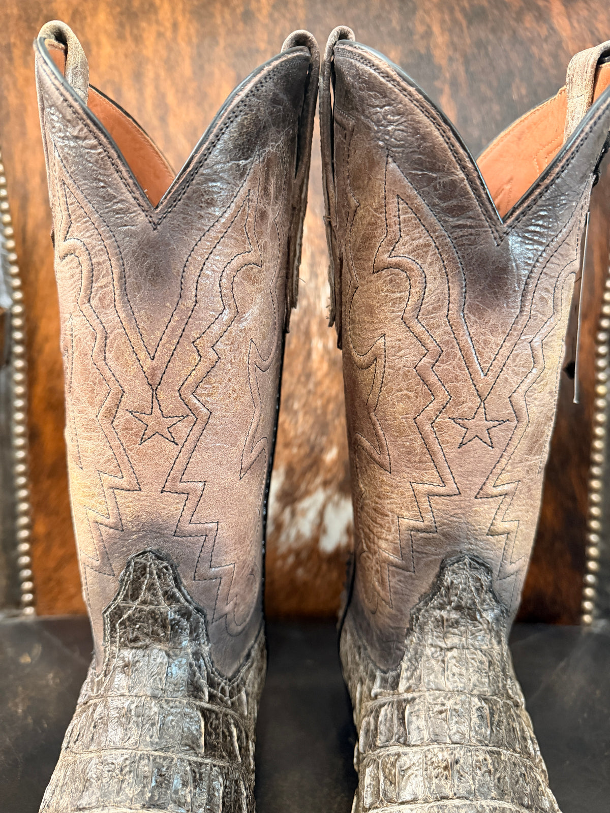Black Jack Natural Caiman Hornback Boots (BODY-CUT)