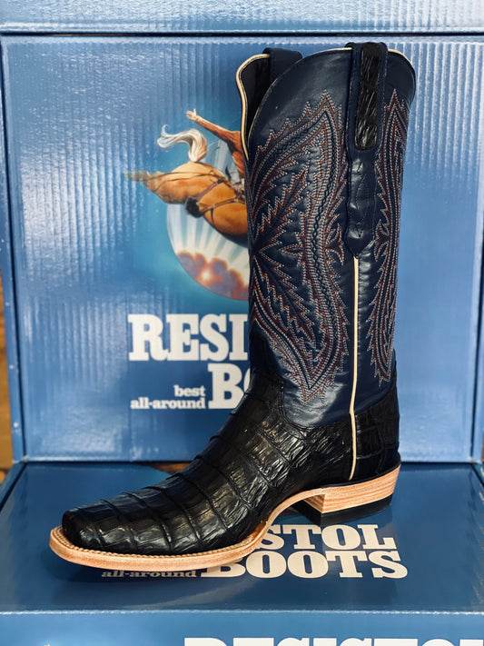 Resistol Black Caiman Cutter Toe Boots