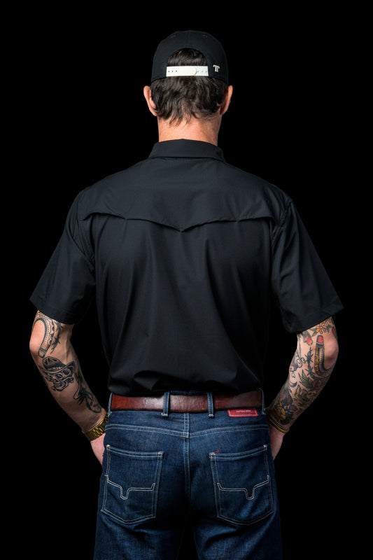 FERRELL BRAND CORE - Men's Black Short Sleeve Snap Shirt