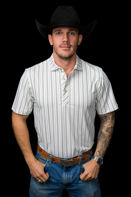 Ferrell Brand - The Jack Pearl Snap Polo in Cream