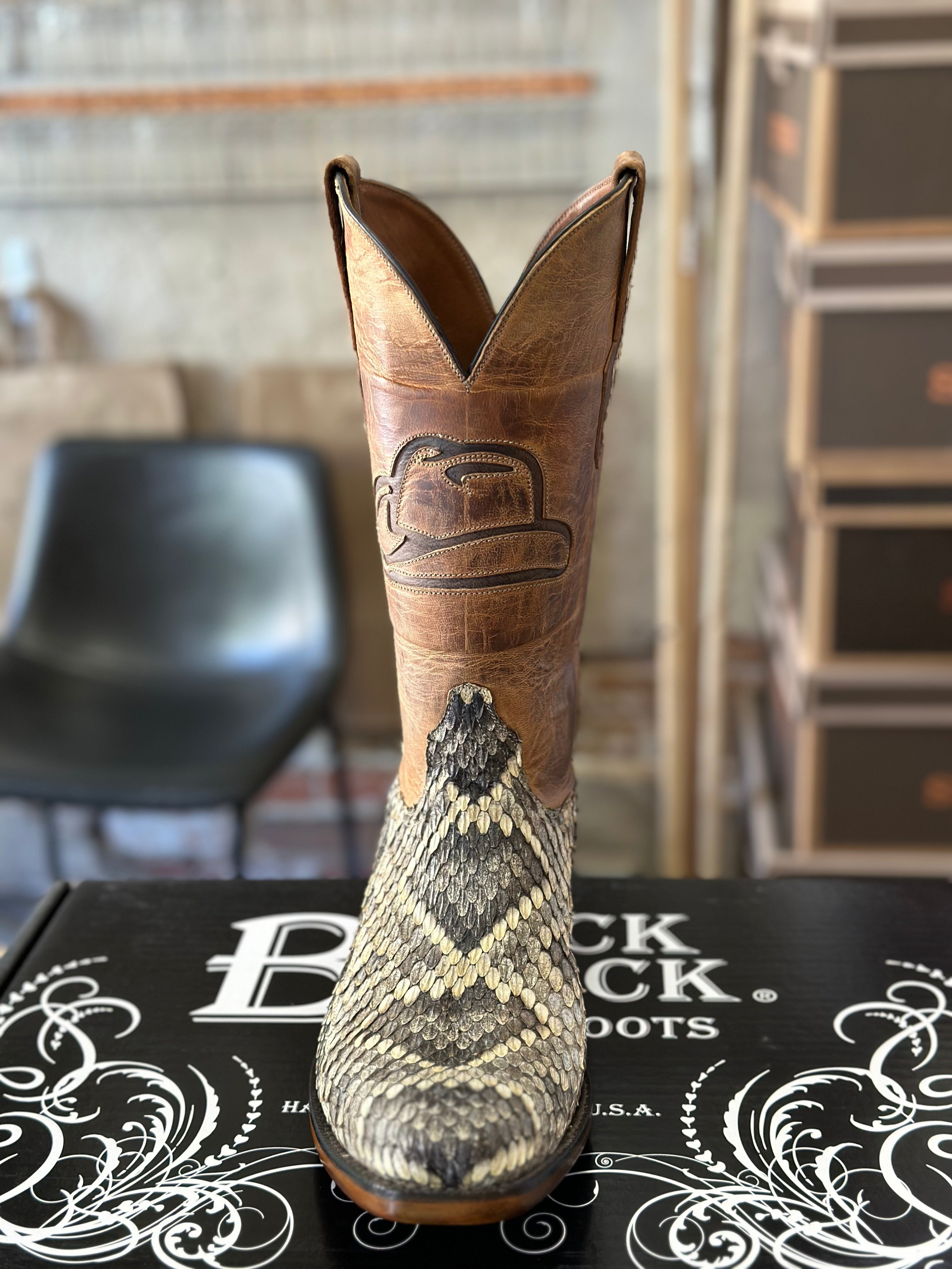 韓国 ガレージブランド Retros アウトドアシェルフ 激レア 希少 Black Jack Eastern Diamondback Rattlesnake Boots – McKinney Hat