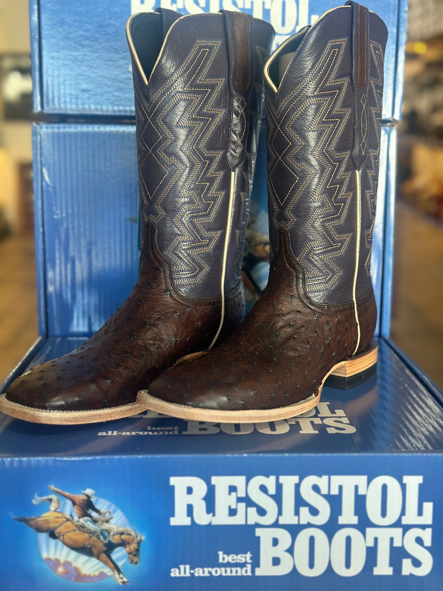 Resistol Sienna Full Quill Ostrich Square Toe Boots