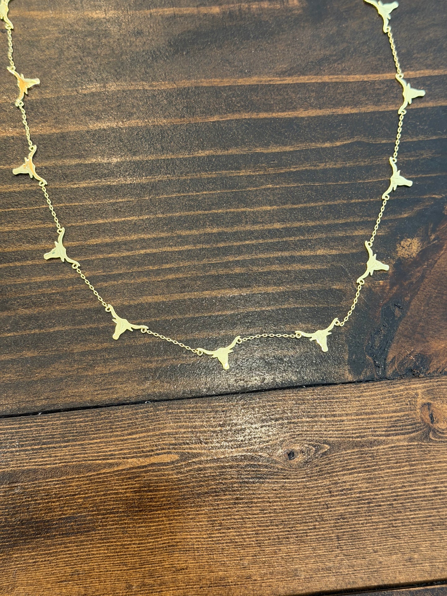 14K Gold Plated Longhorn Chain Hat Band