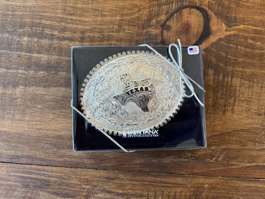 Montana SIlversmith State of Texas w/ Floral Background Buckle