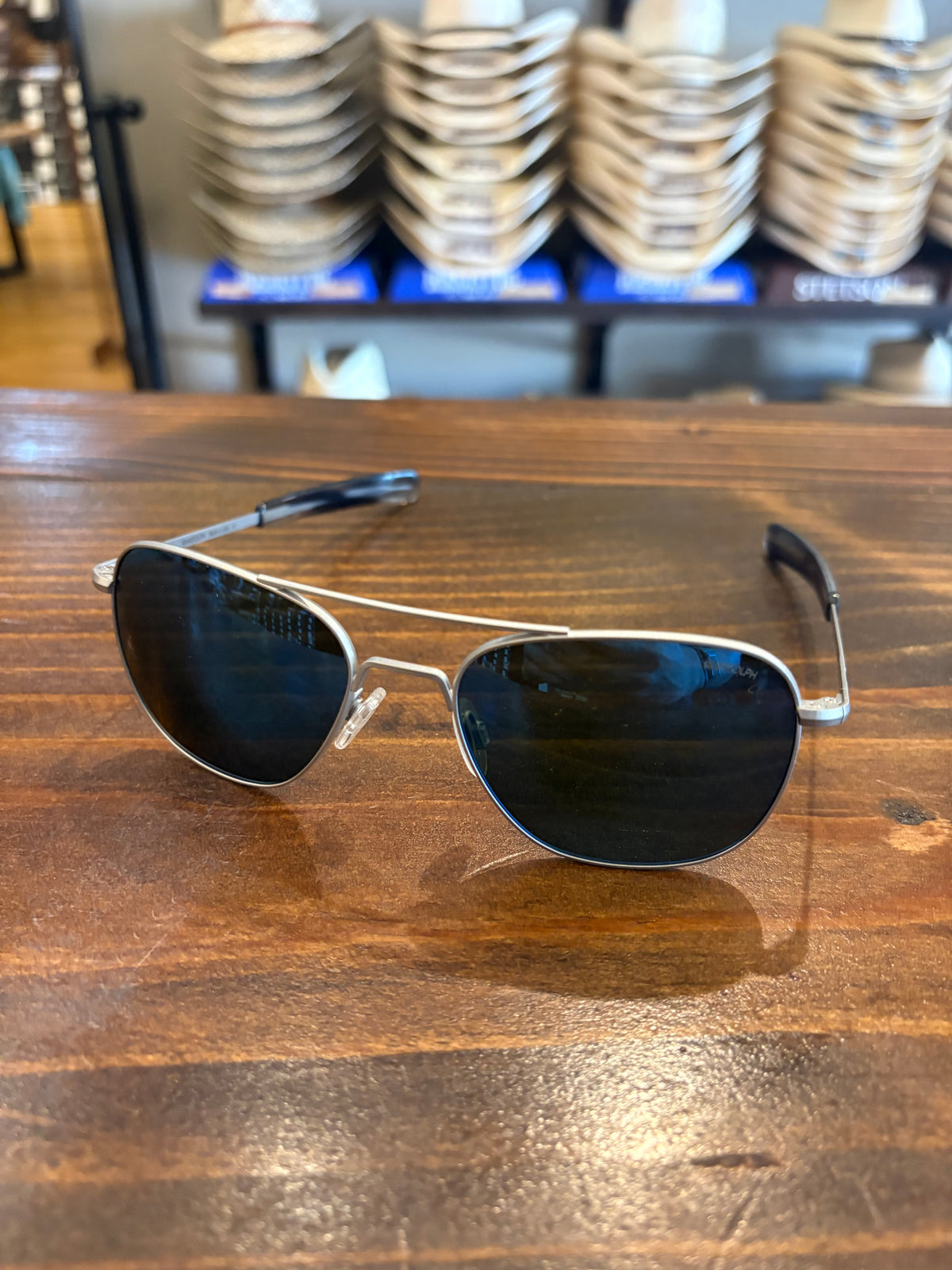 Randolph Sunglasses - Aviator - Matte Chrome & Cobalt - Non-Polarized