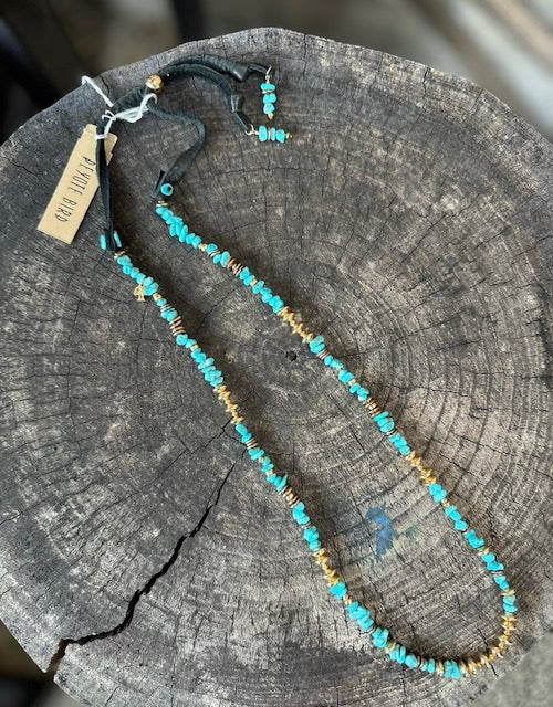 Peyote Bird 14k Plated Gold & Large Turquoise Hatband