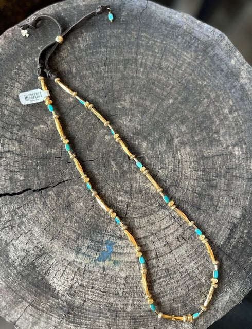 Peyote Bird 14K Plated Gold & Turquoise Hatband