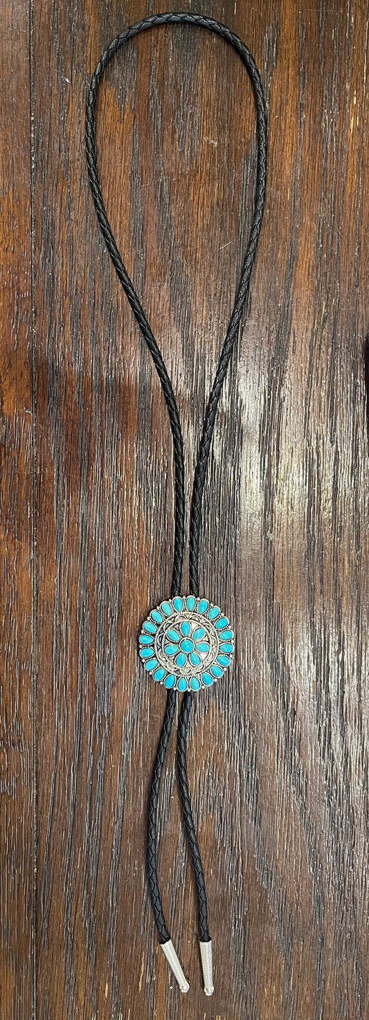 Bolo Round Silver Turq