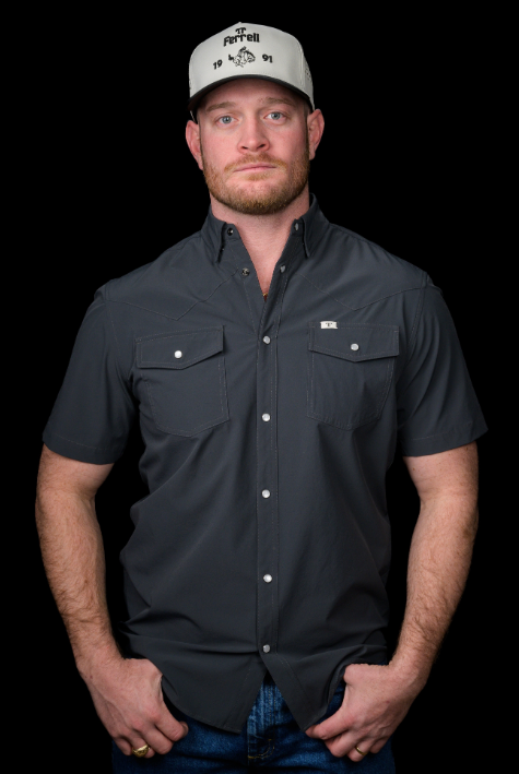CORE - Men's Grey Short Sleeve Pearl Snap Shirt