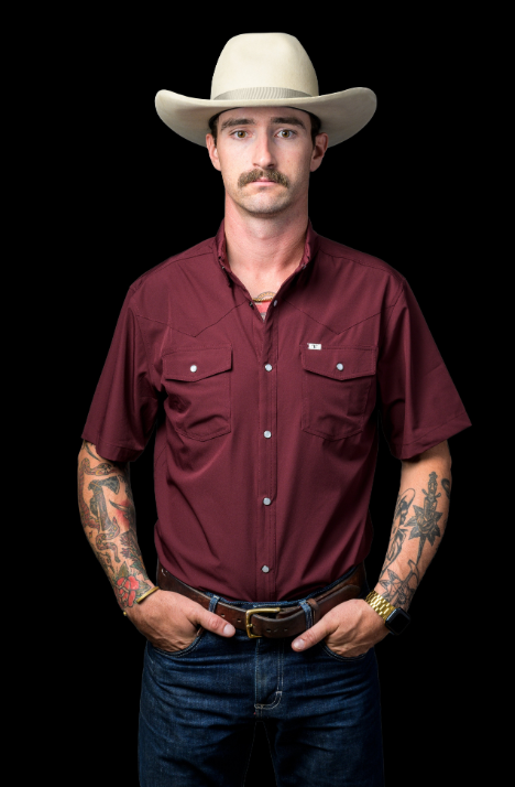 CORE - Men's Maroon Short Sleeve Pearl Snap Shirt