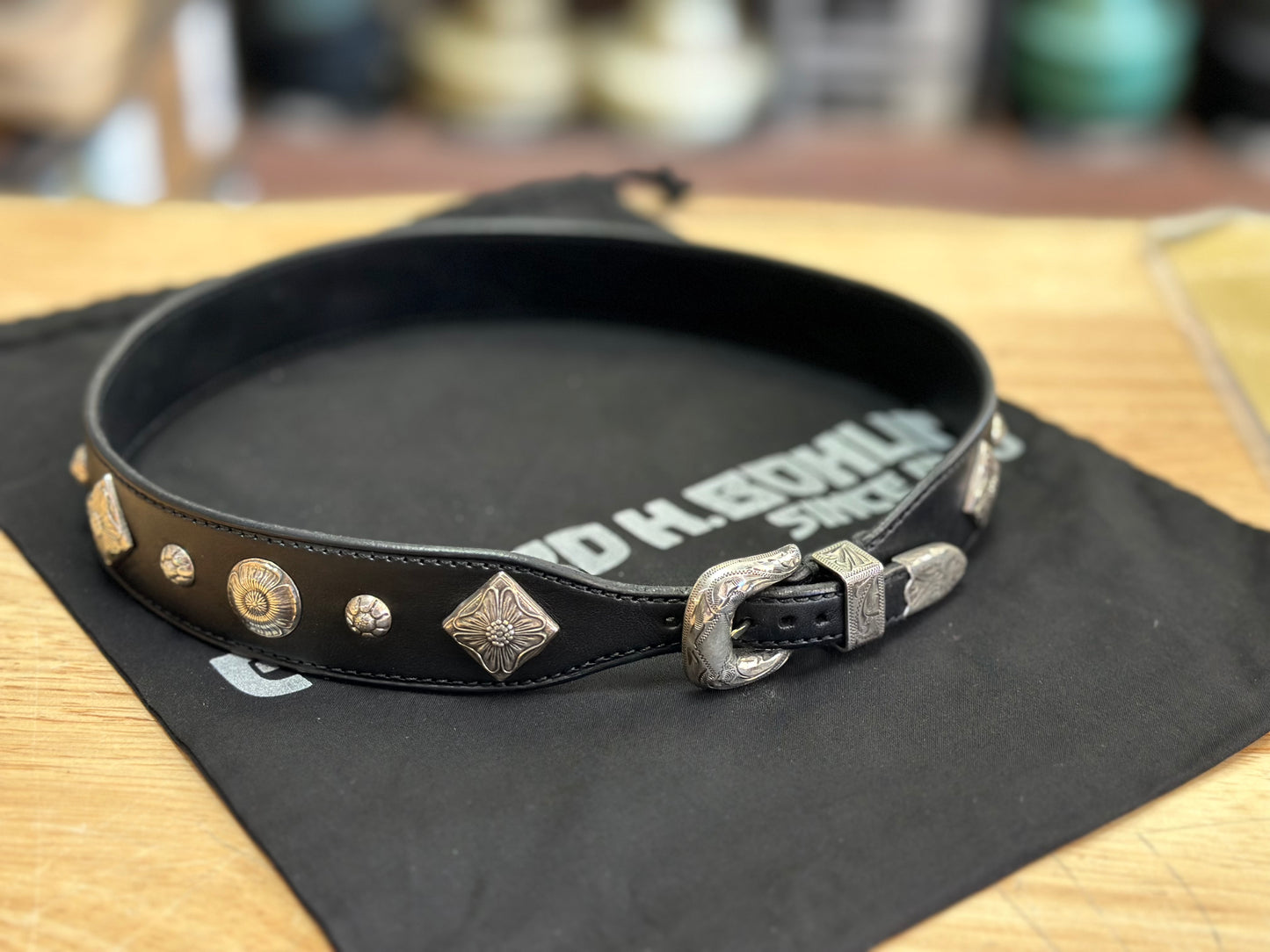 Bohlin Lone Ranger Hatband with Sterling Silver Conchos Buckle Set McKinney Hat Company