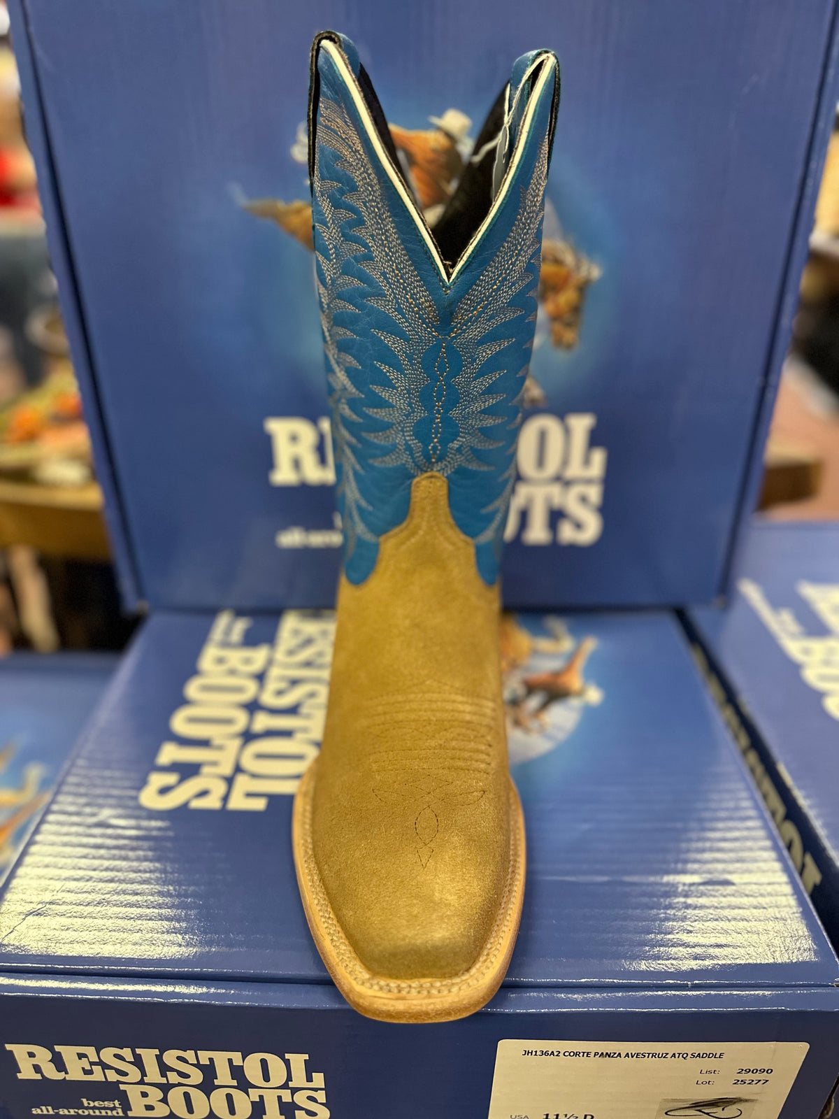 Top Hand Rough Out Cutter Toe Resistol Boots - Rough Out - Cutter Toe - Cognac – McKinney Hat Company