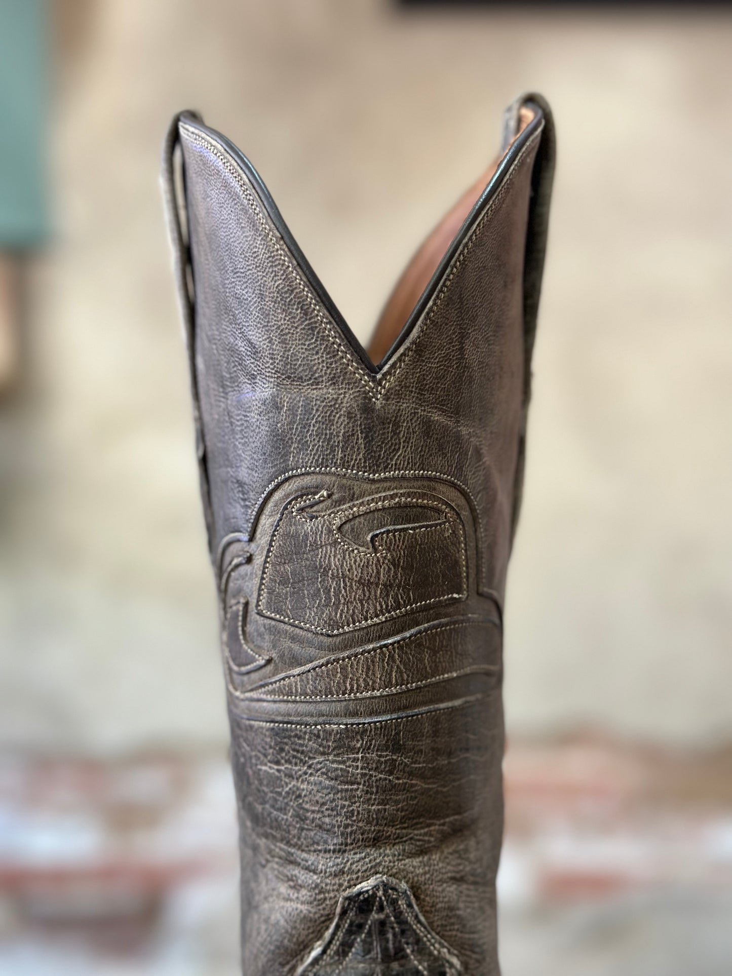 Black Jack Natural Caiman Hornback Boots (BODY-CUT)