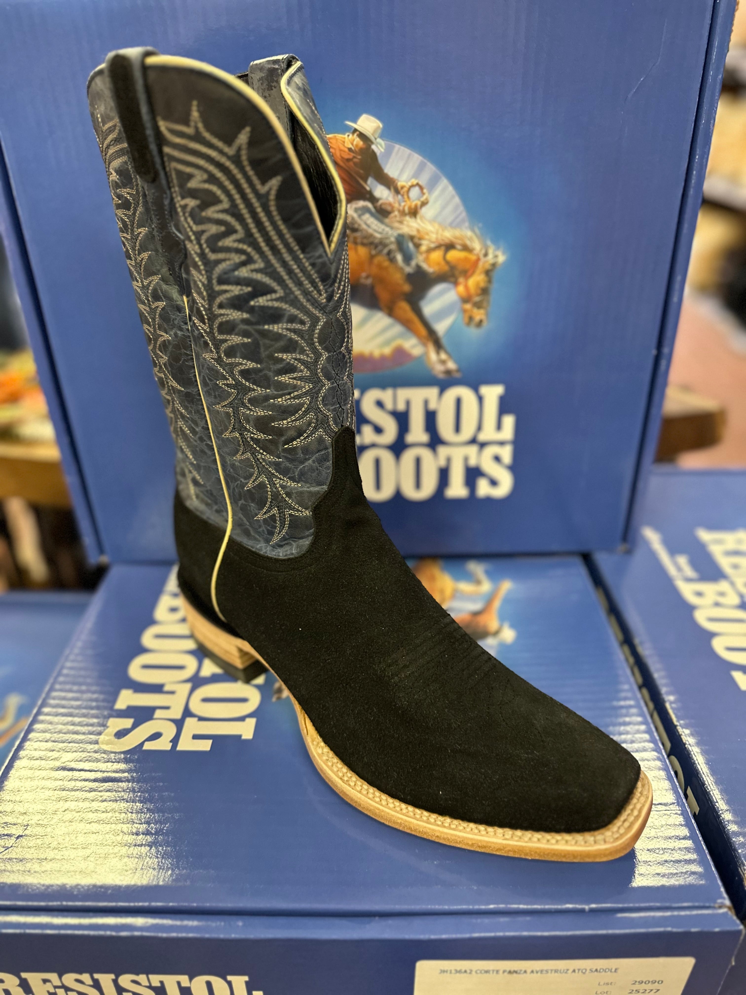 Top Hand Rough Out Cutter Toe Resistol Boots - Rough Out - Cutter Toe - Black – McKinney Hat Company