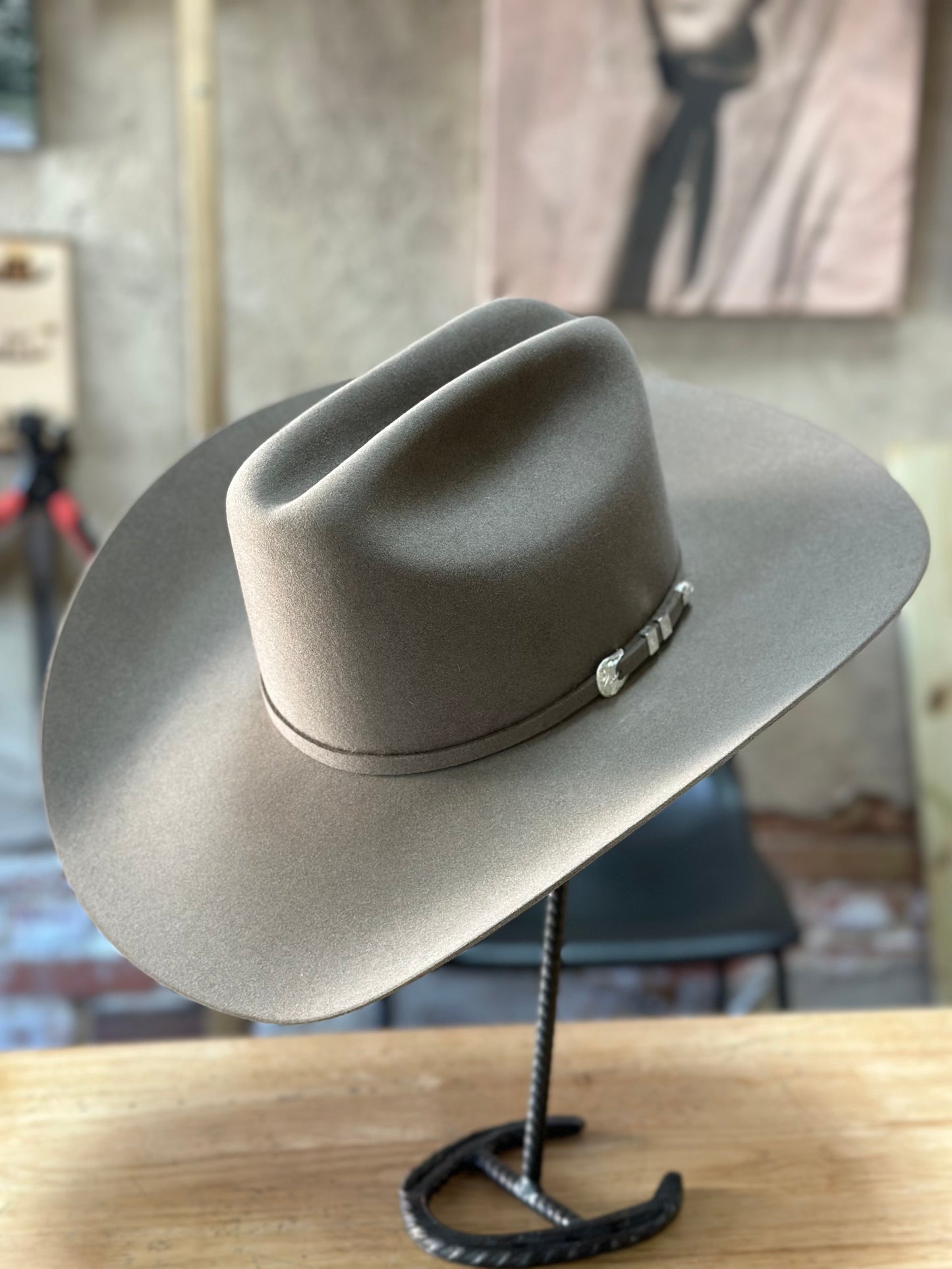 Grey Resistol Pure Beaver Felt Hat