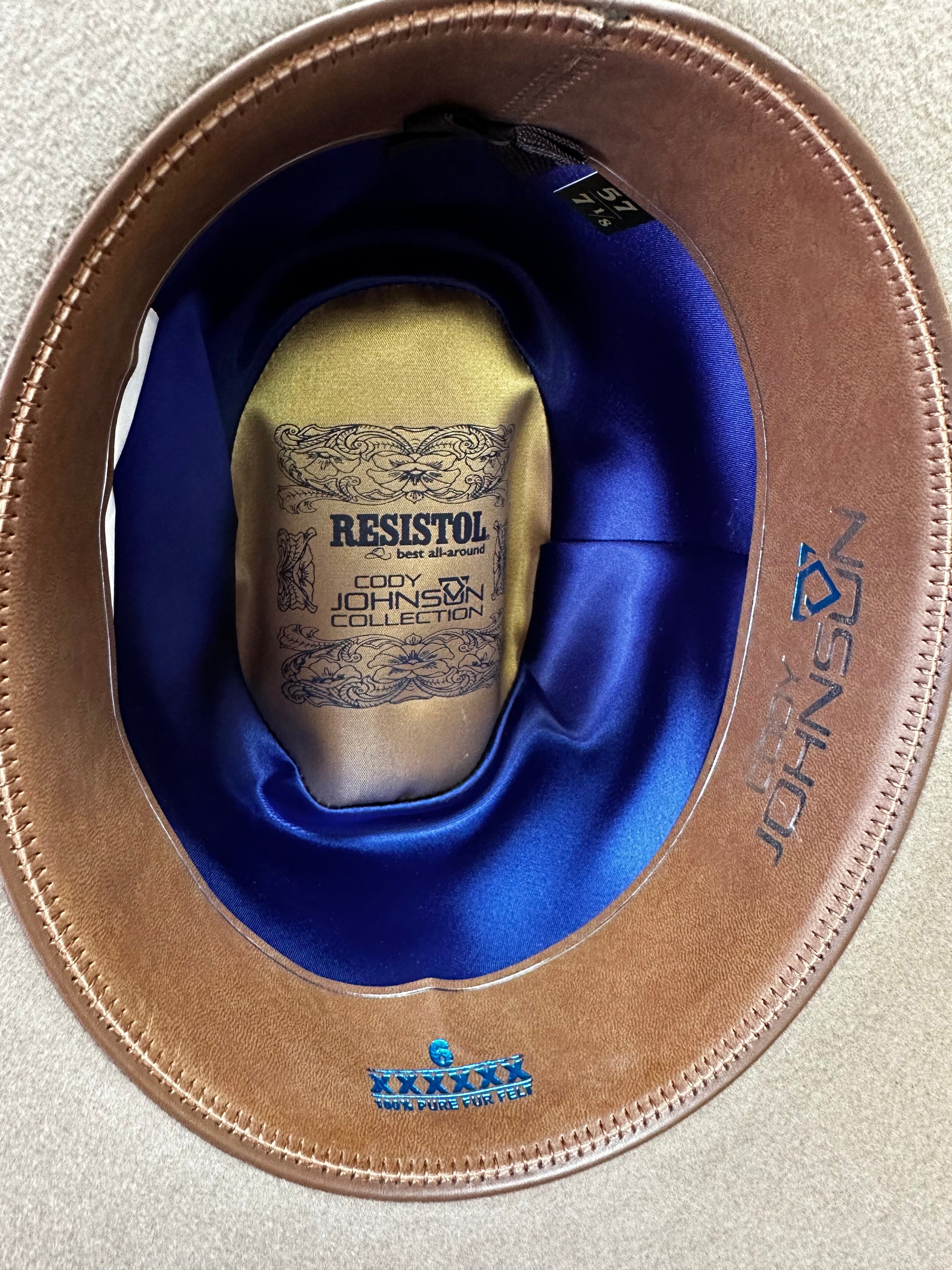 Inside Resistol Cody Johnson Felt Cowboy Hat
