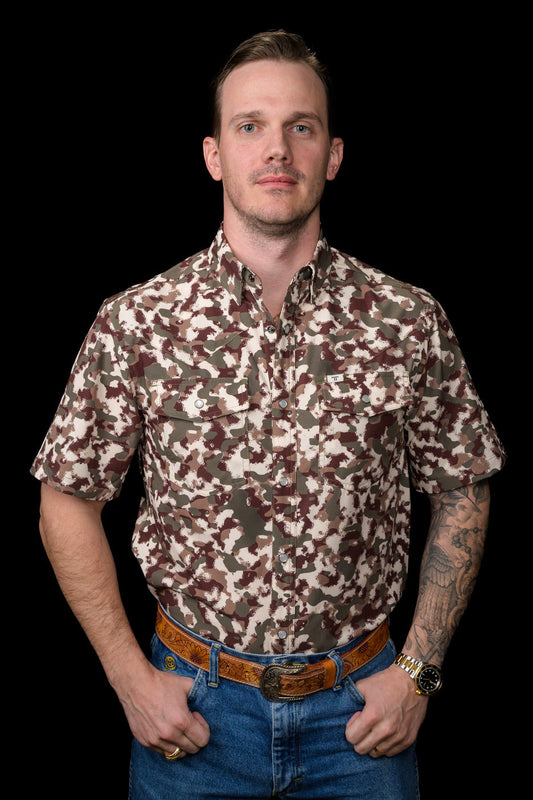 Ferrell Brand Ferrell Camo Lite Short Sleeve Snap Shirt