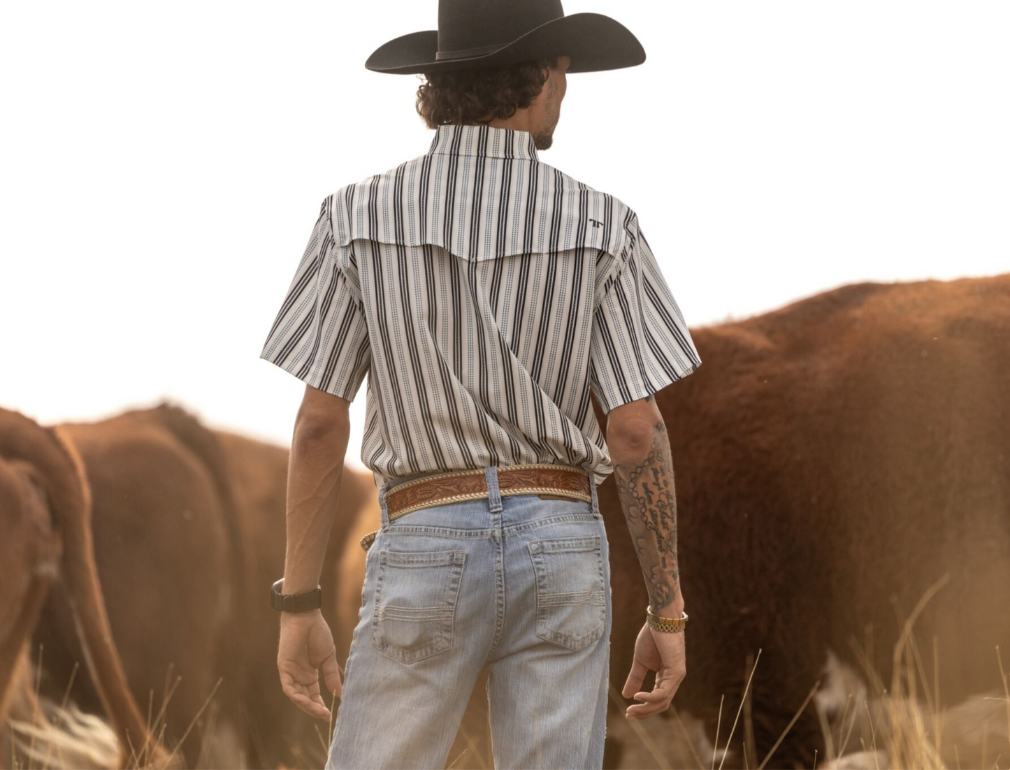 Ferrell Brand - The Jake in White - Short Sleeve Pearl Snap Shirt