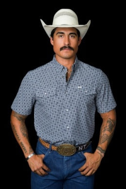 Ferrell Brand - The Colton in Blue - Short Sleeve Snap Shirt