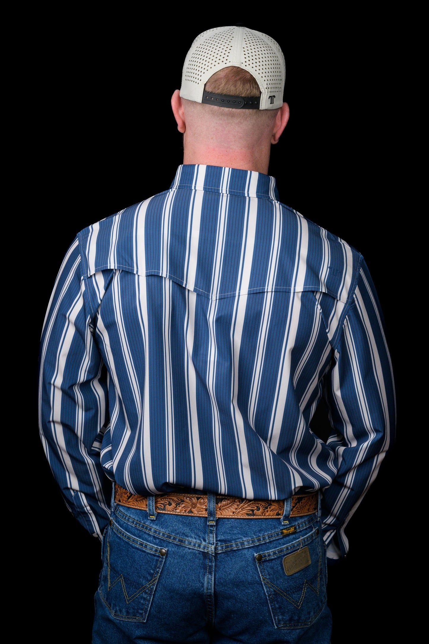 Ferrell Brand The Atlas in Blue - Long Sleeve Snap Shirt