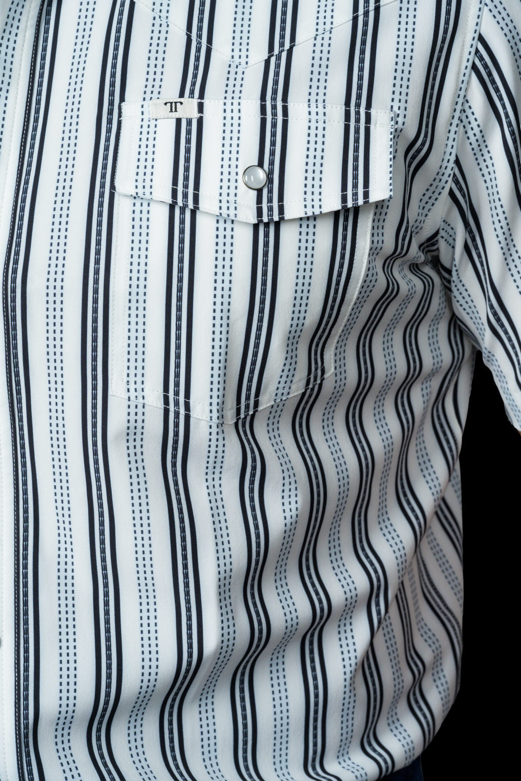 Ferrell Brand - The Jake in White - Short Sleeve Pearl Snap Shirt