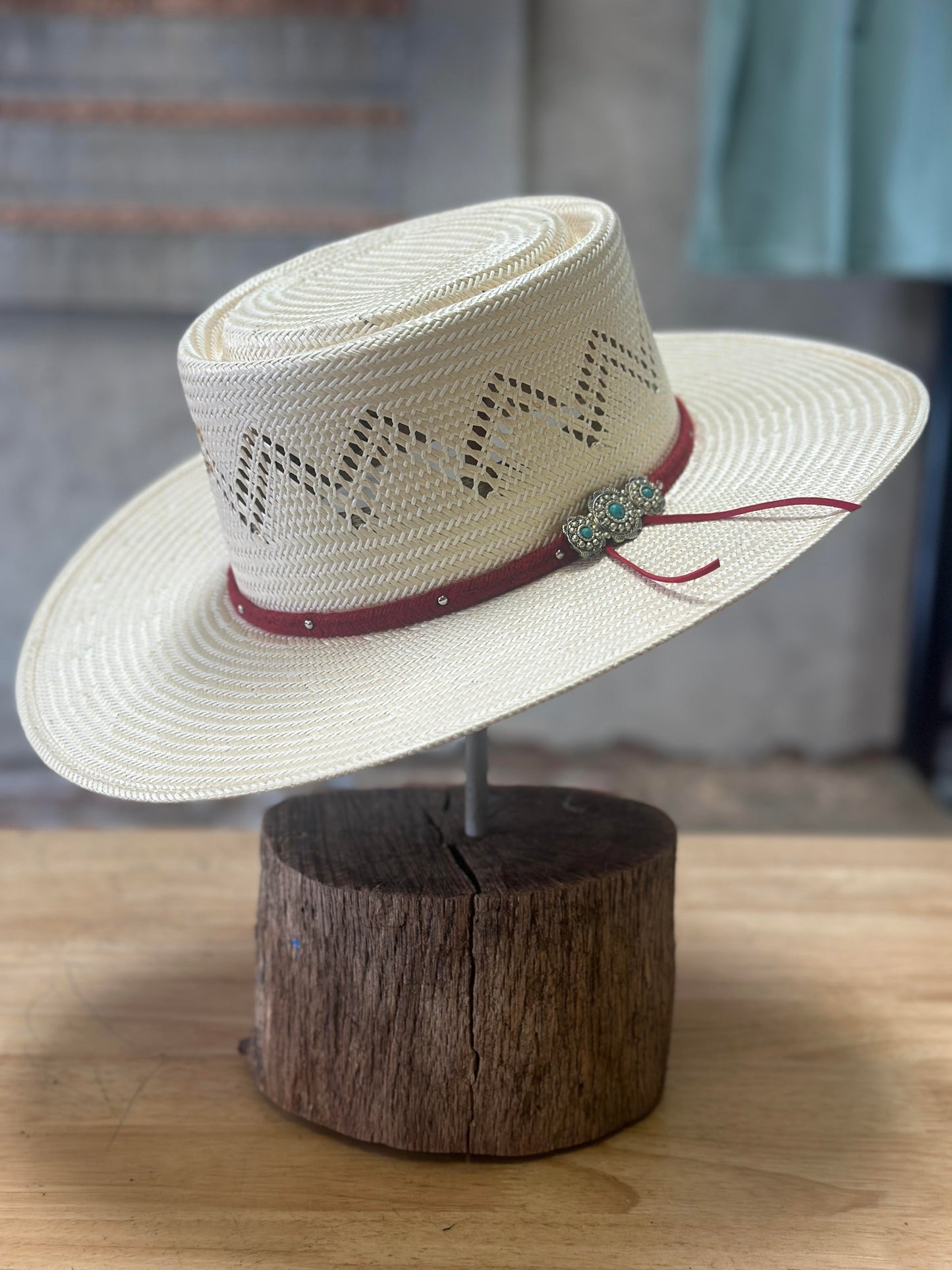 Charlie 1 Horse Painted Borders Straw Hat