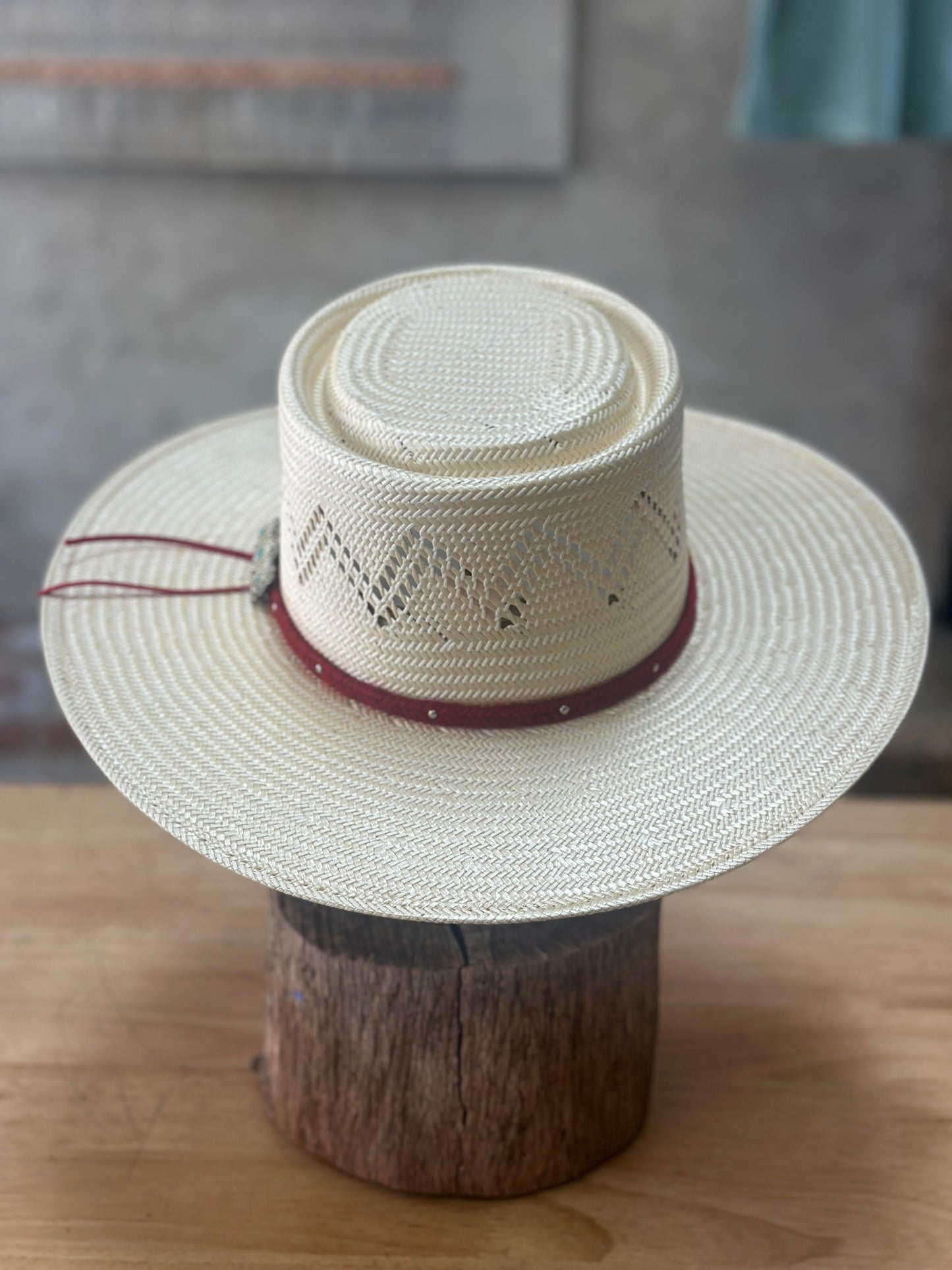 Charlie 1 Horse Painted Borders Straw Hat