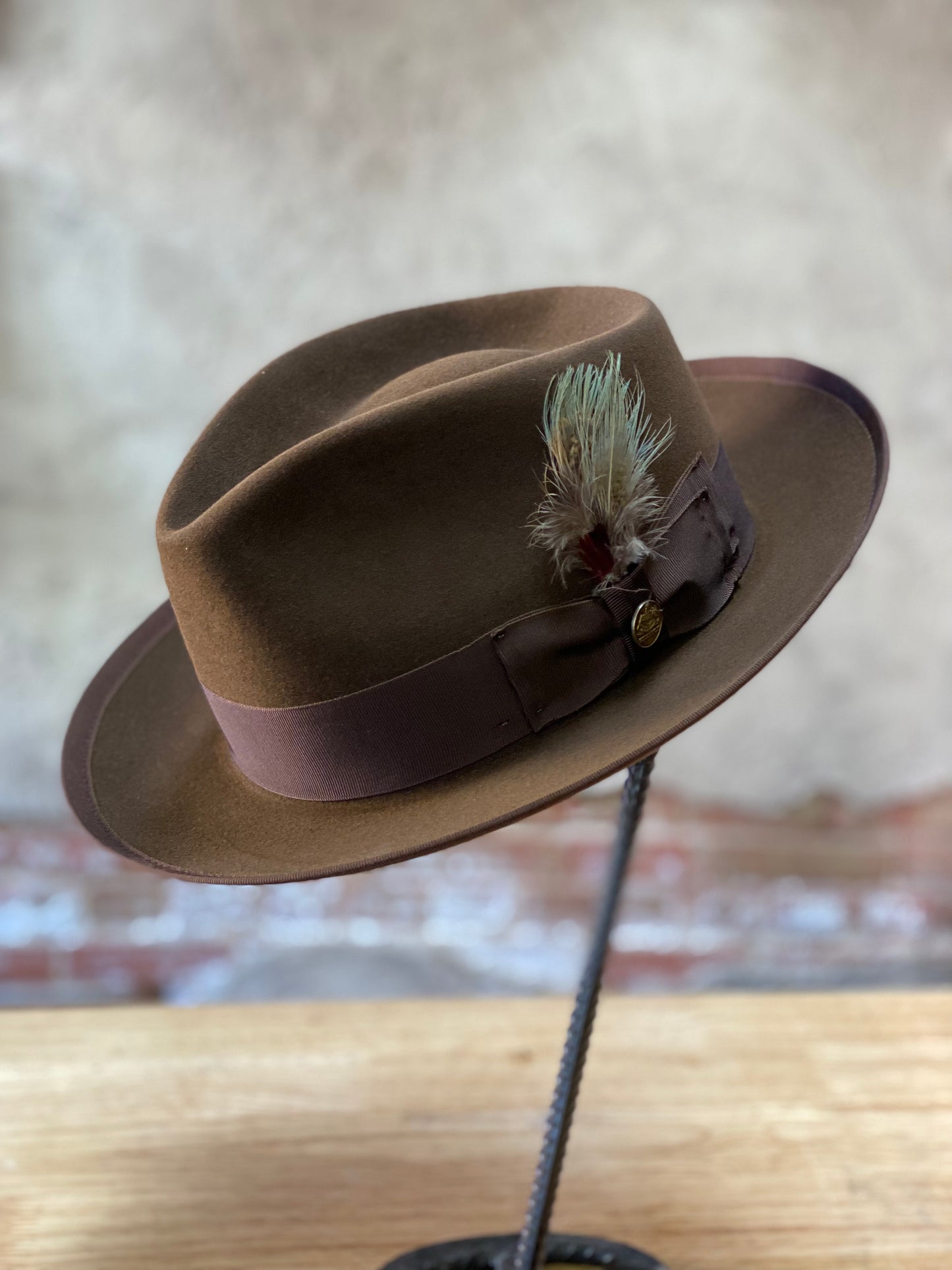 Felt Fedora Hat with Leather Band