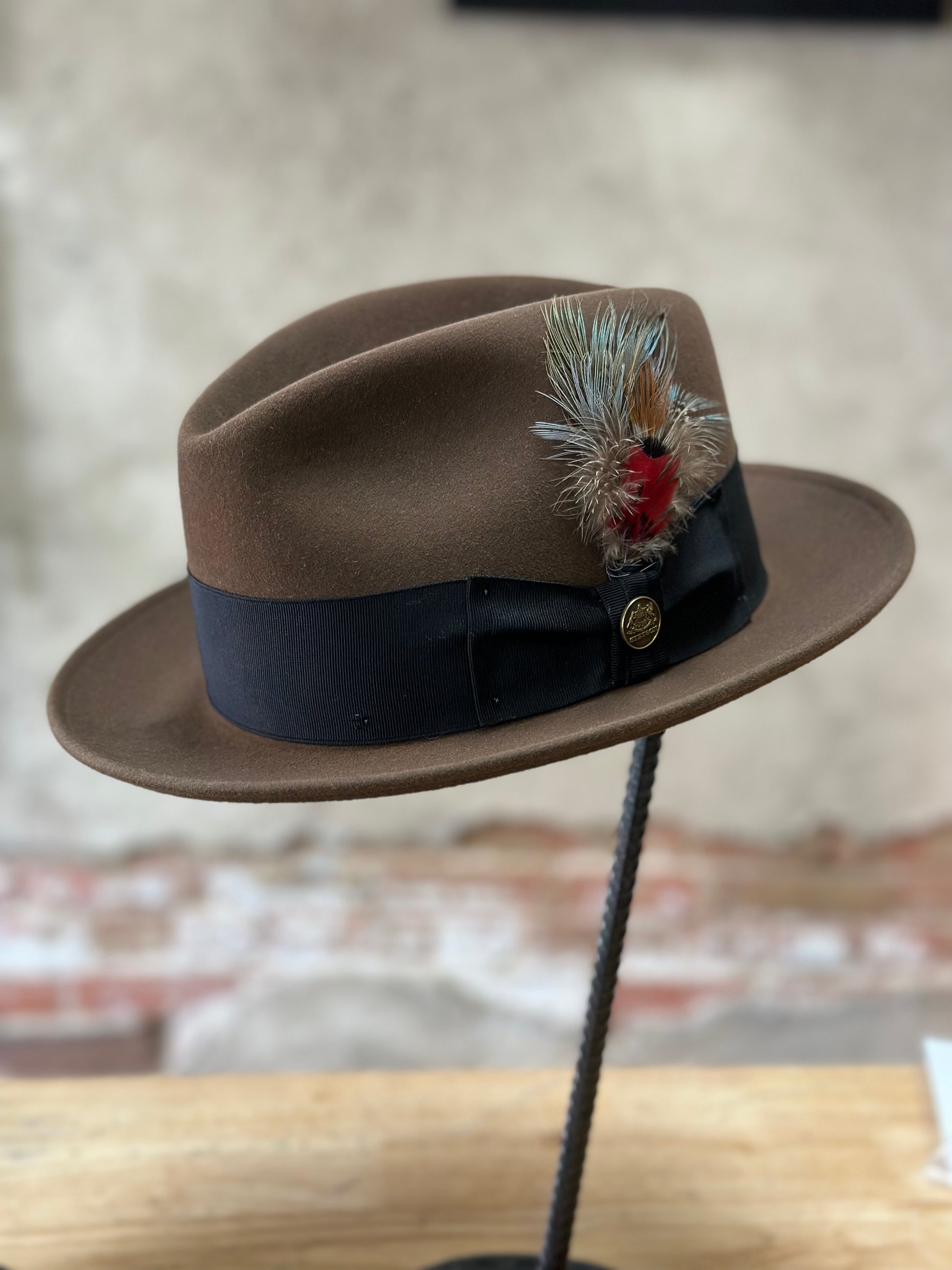 Stetson whippet fur felt top fedora hat